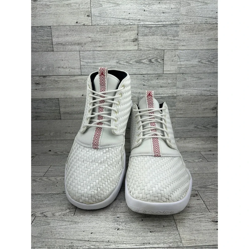 Jordan Air‎ White Woven Mid Top Sneakers Mens Size 9.5